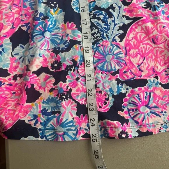 Lilly Pulitzer Billie high tide turtle print Halter Neck tank Top Large Ruffle - Picture 9 of 10